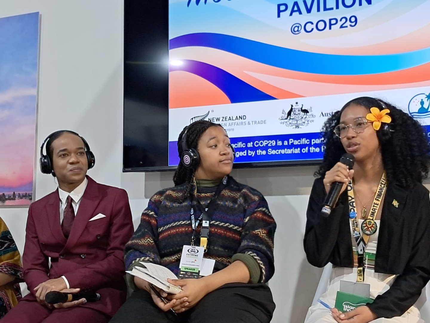 CJLA delegate speaking during the Island Innovation side event at COP29