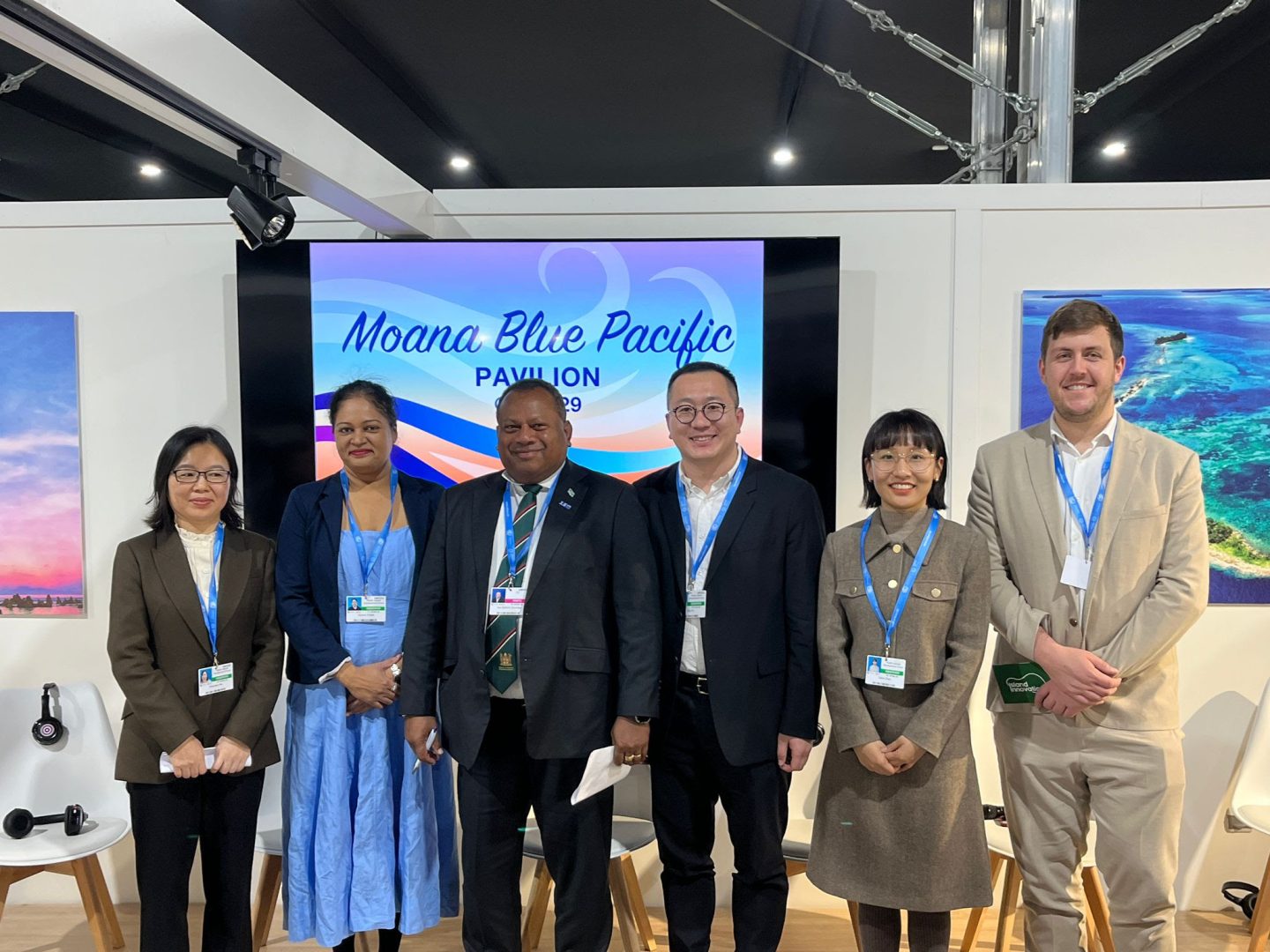 Island Voice speakers and James at COP29